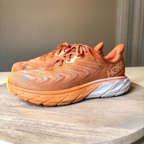 Hoka One One Arahi 6 Women’s Running Shoes Size 8 B Peach Orange Sneakers - Picture 2 of 9